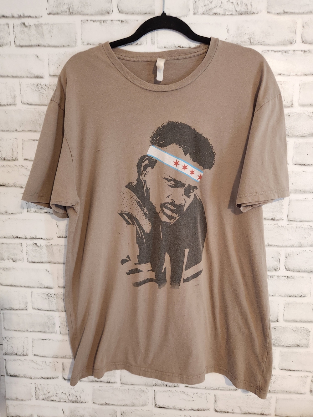 Custom Walter Payton Short Sleeve Shirt Gray Size Large Chicago Star